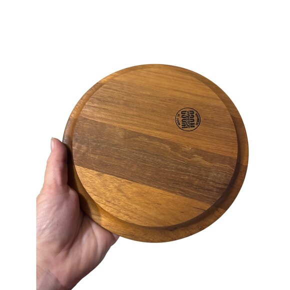 Vintage Luthje Teak & Acrylic Cheese Dome With Wood Base & Handle - Picture 6 of 8